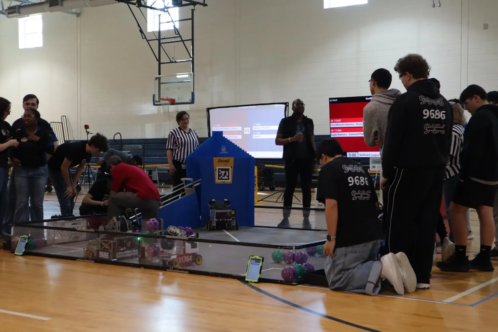 The Raiders of the A.R.C. robot competing at an FTC event